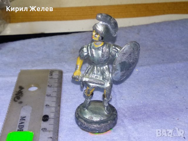 СТАРО ОЛОВНО ВОЙНИЧЕ РИМСКИ ПЕХОТИНЕЦ ВОИН ПЕШКА ФИГУРКА от ШАХ РЪЧНО ОЦВЕТЕНА РЯДКА 41377, снимка 6 - Колекции - 43805975