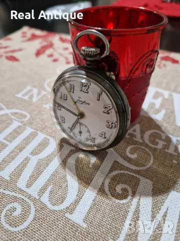 Рядък антикварен колекционерски немски джобен часовник Junghans с аларма , снимка 4 - Антикварни и старинни предмети - 48419190