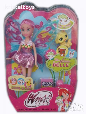 Кукла Уинкс с розова коса и с домашен любимец Winx, снимка 1