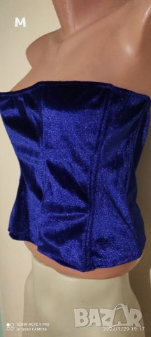 Плюшен корсет турско синьо, снимка 2 - Бельо - 35627957