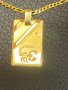 Златни накити обеци висулка зодия плочка ланче синджир 14 карата 585 gold zlato zlatni obeci lanec, снимка 13