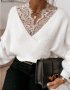 Бяла пухена блуза , снимка 1 - Блузи с дълъг ръкав и пуловери - 43347603