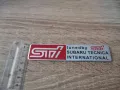Subaru Tuned by STI емблема сребристо с червено, снимка 3
