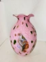 Ръчно изработена стъклена ваза в розово, снимка 6