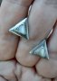 Антика / сребърни обеци с лунен камък проба 84 NU 925 / Турция , снимка 1 - Обеци - 32809140