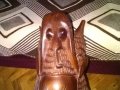 Африканска маска от желязно дърво -голяма -Н- 83см и тeжка-5kг, снимка 4