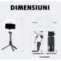 Селфи стик Трипод Блутут Digital One SP01005 L07, с ринг лампа, Bluetooth, с дистанционно, стойка за, снимка 7