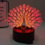 Холограмна 3D LED лампа - Паун,RGB Седемцветен Интелигентен Контрол,USB, снимка 2