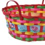 Великденска декоративна кошница Кръгъл червен плетен дизайн с дръжки Ø26x11см, снимка 2