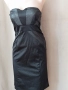 S Черна сатенена ,къса рокля , снимка 4