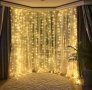 Коледна завеса от лампички / различни цветове / 320лед светлини , снимка 1 - Декорация за дома - 43475318