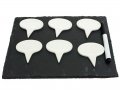 НОВИ! Шистова плоча дъска с керамични табели за сирена 6 броя, снимка 1 - Прибори за хранене, готвене и сервиране - 36677315