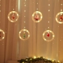 Светещи LED рингове с коледни фигурки, тип завеса 3м, 10 ринга на батерии, снимка 8