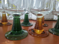 Ретро стъклени чаши цветно стъкло , снимка 4