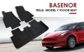 Tesla model Y 3D гумени трислойни всезонни стелки за салона, снимка 1