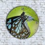 Стенен Часовник - Красива Голяма Пеперуда, снимка 1 - Стенни часовници - 40309890