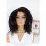 Kъдрава черна перука с тъмнокестеняви кичури в афро стил Леа, снимка 1 - Аксесоари за коса - 34913006