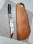 Мезеджийски нож в комплект с орехова дъска от марка KD handmade knives ловни ножове, снимка 4