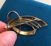 Винтидж сребърна брошка с позлата, снимка 4