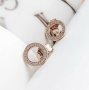 Pandora обеци в розово злато Sparkling Circle Stud Earrings, снимка 3