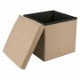 Табуретка-кутия за съхранение цвят екрю 30х30х30см., снимка 1 - Кутии за съхранение - 33507978