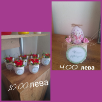 Аранжировки със сапунени рози за Великден, снимка 1 - Изкуствени цветя - 44863076