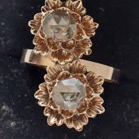Стар дамски златен пръстен с диаманти, снимка 13 - Пръстени - 43574682