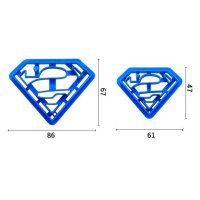 2 бр. резци Супермен , резец форма за фондан , тесто , торта , бисквити , сладки, снимка 2 - Форми - 40000287