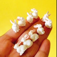 малко малки зайче зайчета заек пластмасови фигурки фигурка декоративни, снимка 2 - Фигурки - 36876953