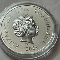 Сребро 1 oz Властелинът на пръстените 2021, снимка 3 - Нумизматика и бонистика - 40113380