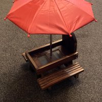 Карбонизирана дървена хранилка за катерици с чадър (кафява), снимка 10 - Други стоки за животни - 43437545