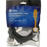 НОВ 3 метра Кабел HDMI 1.4V, CSHDMI3, 4k, Ethernet, Златист, 3м, Черен, снимка 3 - Кабели и адаптери - 39475718