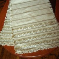 Стар тъкан ленен плат с ресни, покривка, кенар, месал(8.5), снимка 2 - Антикварни и старинни предмети - 43707134