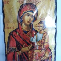 Голяма икона на Пресвета Майка Богородица Закрилница - Модел Б - ръчна изработка, снимка 3 - Икони - 37628761