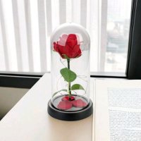 Вечна роза в стъкленица с LED лампички в подаръчна кутия подарък за Свети Валентин , снимка 4 - Подаръци за жени - 43961776