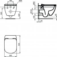 Конзолна тоалетна чиния Ideal Standard Tesi Rimless с капак забавено падане, снимка 4 - Други - 27564821