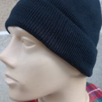 Черна плетена шапка, подплатена с полар, снимка 2 - Шапки - 42959629