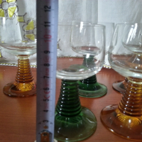 Ретро стъклени чаши цветно стъкло , снимка 7 - Антикварни и старинни предмети - 44927570