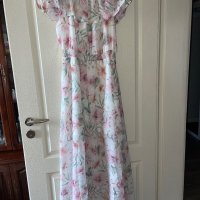 Разкошна нова  лятна елегантна дълга рокля фрорален нежен десен романтична нежна Mohito , снимка 7 - Рокли - 40518074