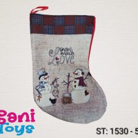 Коледен чорап 35 см, снимка 3 - Декорация за дома - 43184303