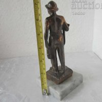 Миньор с каска и лампа статуетка фигура подпис R.Scali метал +, снимка 4 - Декорация за дома - 28880524