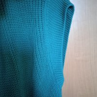 Дълъг плетен зелен елек , снимка 5 - Елеци - 43657832