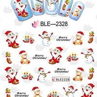 BLE2328 Дядо Коледа Снежен човек коледен ваденки водни стикери слайдери за нокти маникюр, снимка 1 - Продукти за маникюр - 27266127