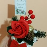 Коледни кашпи със сапунени коледни звезди и рози, снимка 6 - Коледни подаръци - 38798968