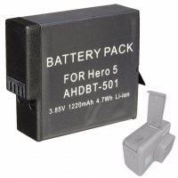 Батерия AHDBT-501 1220 mAh за GoPro Hero 5/6/7 Black/New(2018), снимка 3 - Батерии, зарядни - 27777691