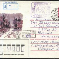 Пътувал плик Изглед Дървета Брези 1986 от СССР, снимка 1 - Филателия - 43770369