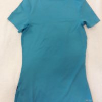 NIKE- спортна тениска с къс ръкав , еластична, маркова, тюркоаз с диагонален надпис, снимка 9 - Спортни екипи - 37258175
