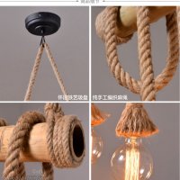 Бамбукова електрическа висяща лампа, снимка 10 - Крушки - 43922076