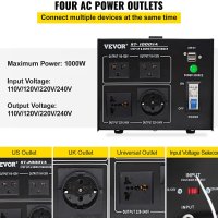  Преобразувател на напрежение VEVOR ST-1000VA 800W трансформатор на напрежение, снимка 3 - Стругове - 40471086