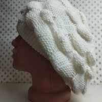 22 Дамска шапка барета, бяла, снимка 3 - Шапки - 43316777